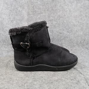 Faded Glory Shoes Kids 11 Boots Winter Casual Black Shearling Comfort Girls Warm